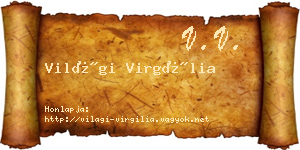 Világi Virgília névjegykártya